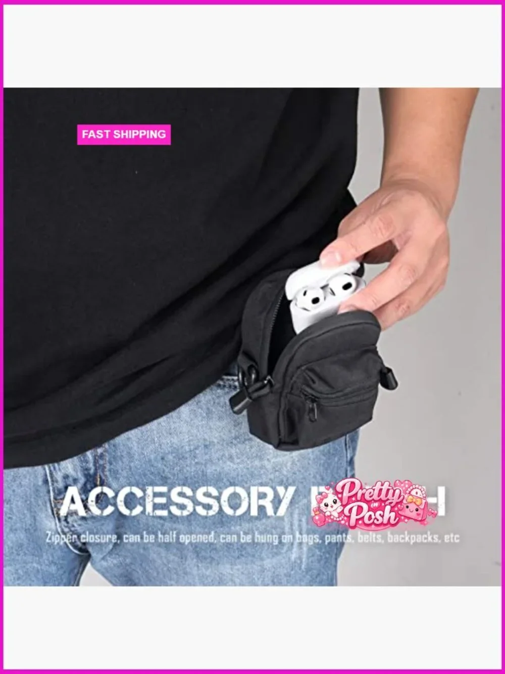 Tactical Compact EDC Pouch, 500D Nylon, Utility Zipper Pocket Organizer